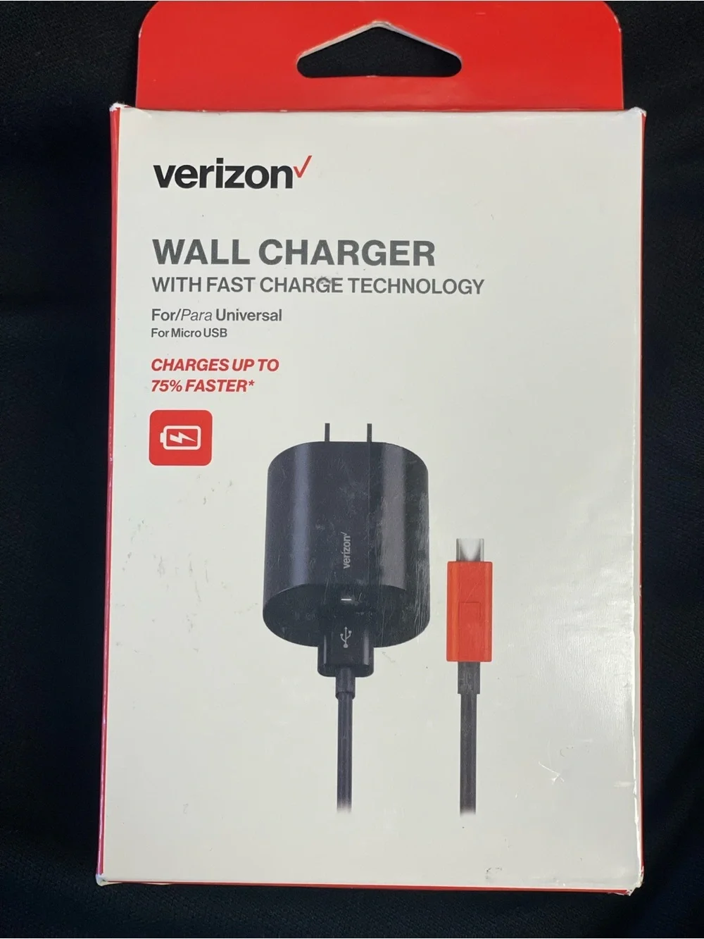 Verizon Black Wall Charger with Fast Charge Technology